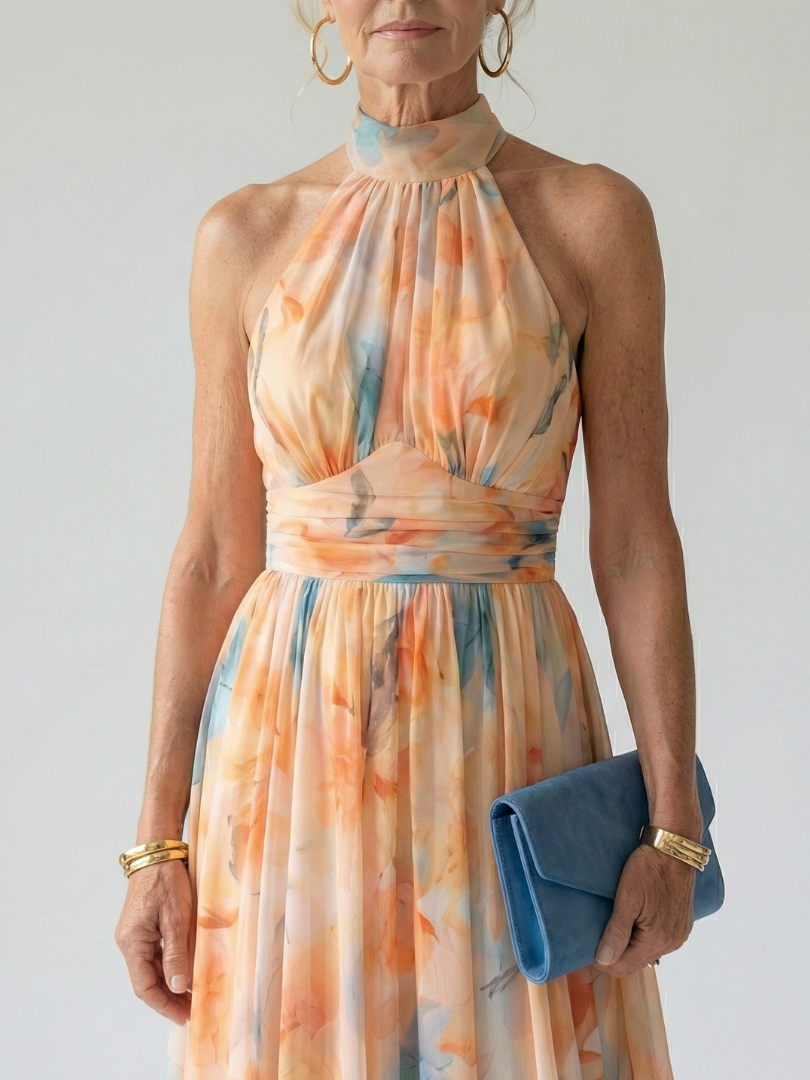 Aveline – Soft Halter Midi Dress