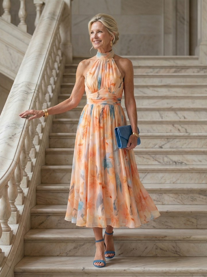 Aveline – Soft Halter Midi Dress