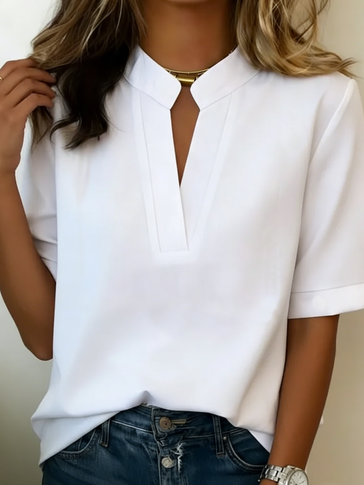 Claire™ | Gold Accent Blouse