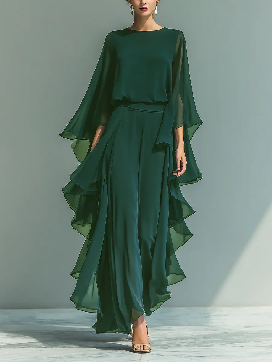 Celeste™ | Elegant Chiffon Maxi Dress