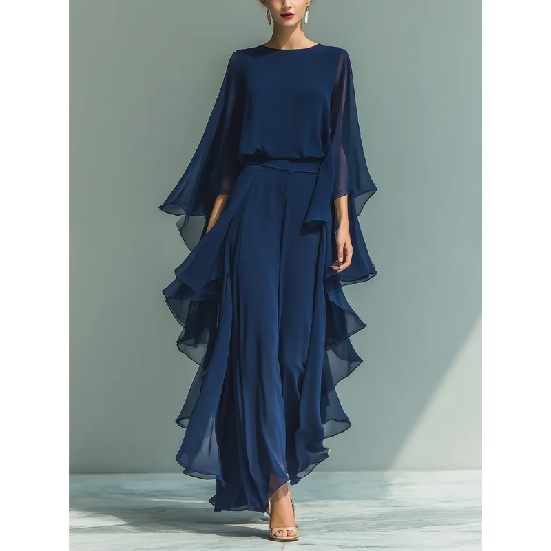 Celeste™ | Elegant Chiffon Maxi Dress