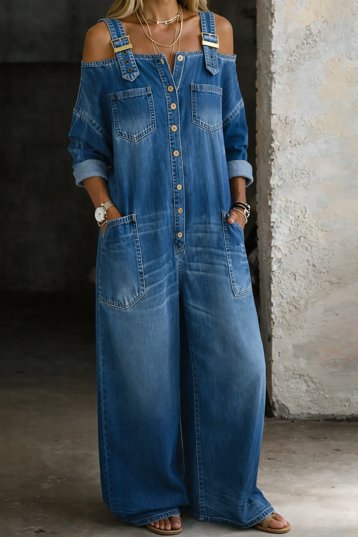 Harper™ | Denim Wide-Leg Jumpsuit