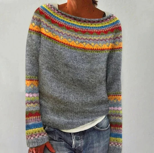 Vintage Patchwork Knit Pullover