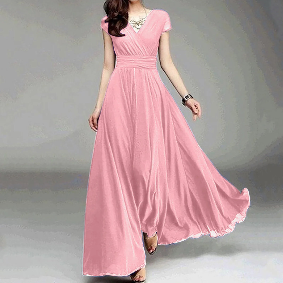 Elegant Chiffon Ruffle Dress