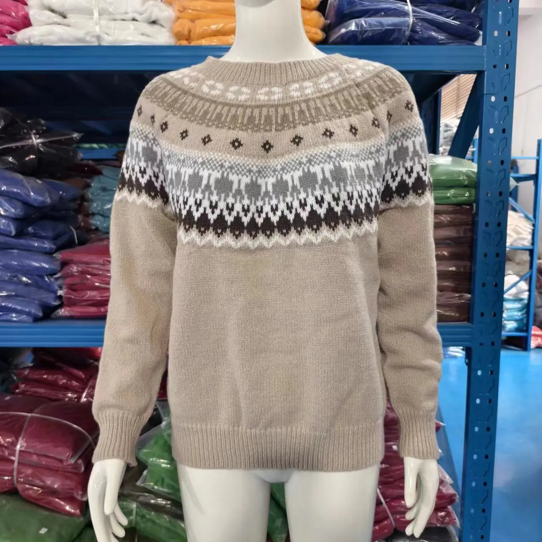 Vintage Patchwork Knit Pullover