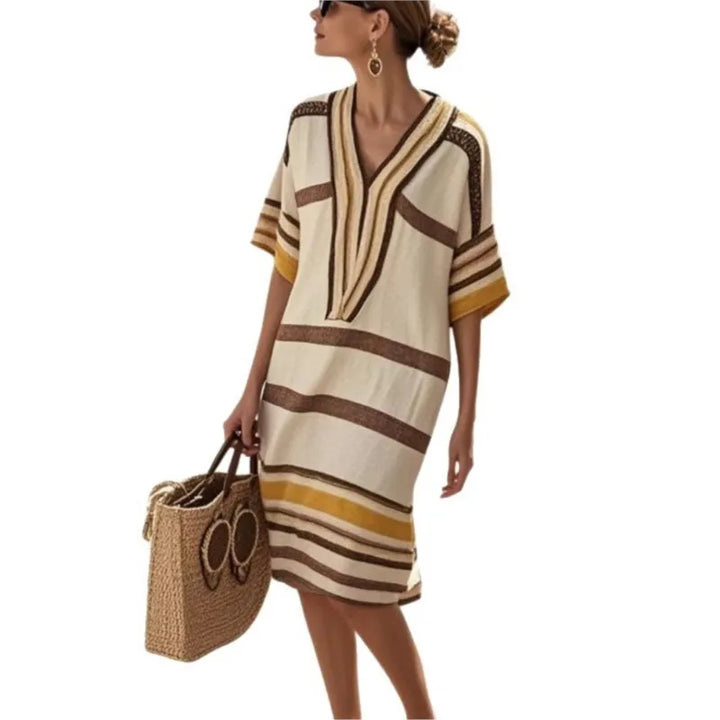 Vintage Stripe Midi Dress