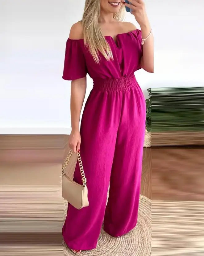 Spring Off Shoulder Jumpsuit
