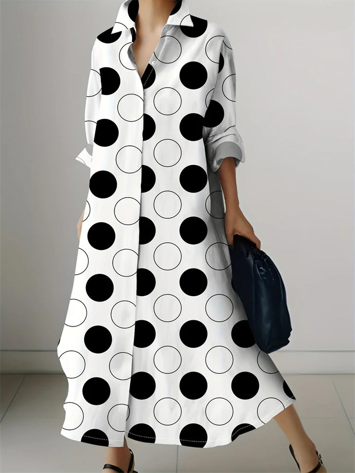 Retro Printed Shirt Dress
