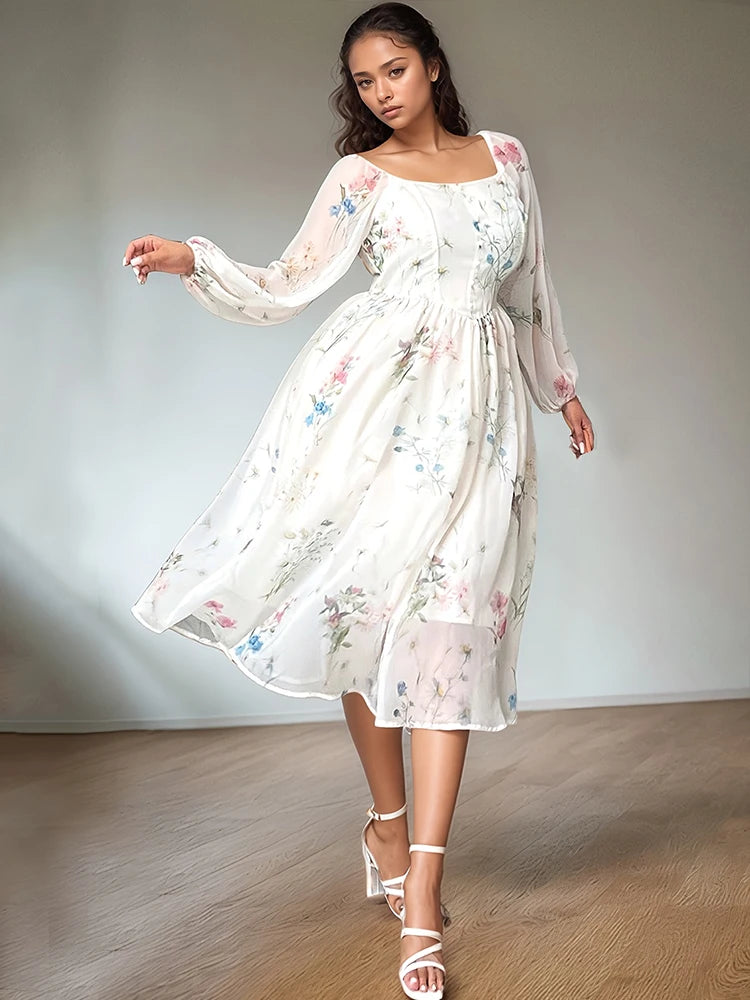 Elegant Floral Midi Dress