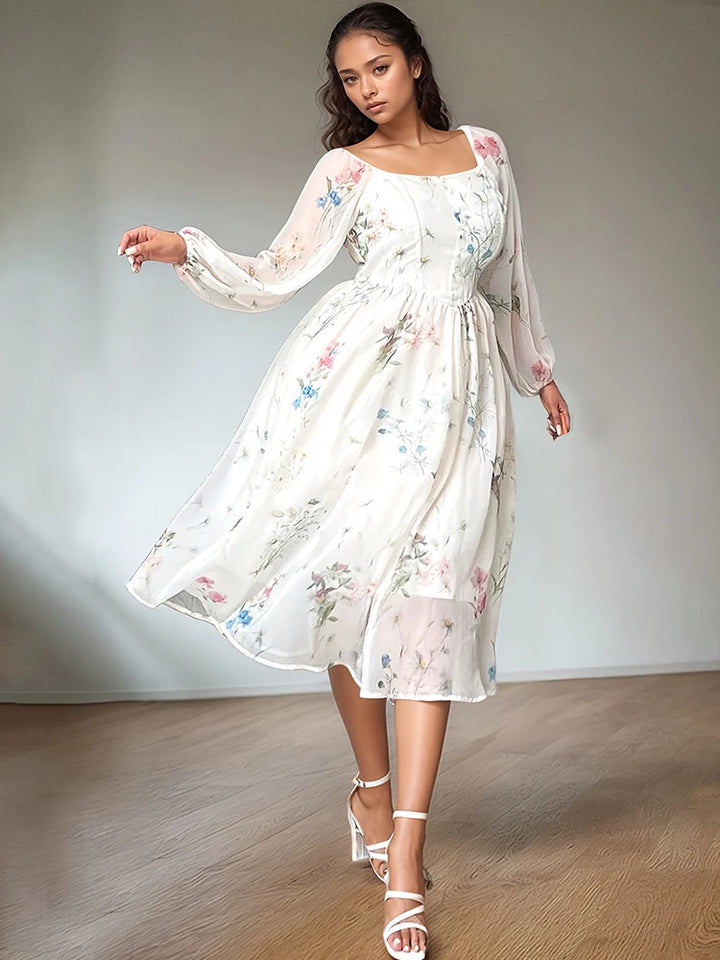 Elegant Floral Midi Dress