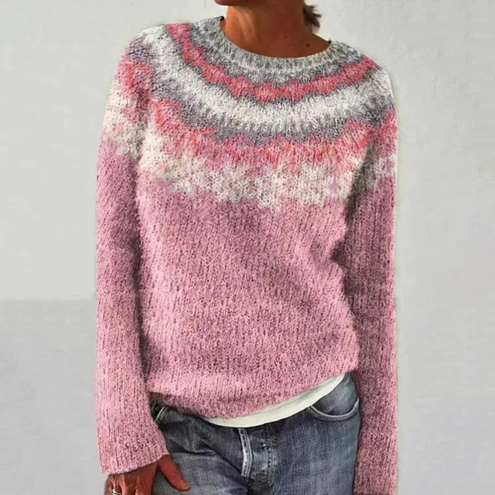 Vintage Patchwork Knit Pullover