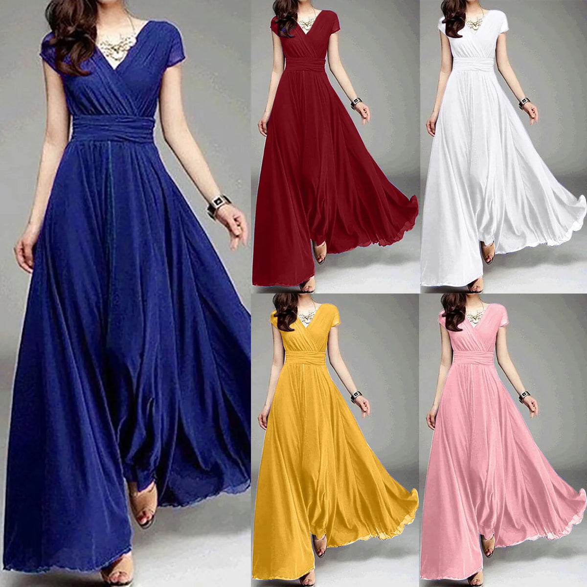 Elegant Chiffon Ruffle Dress