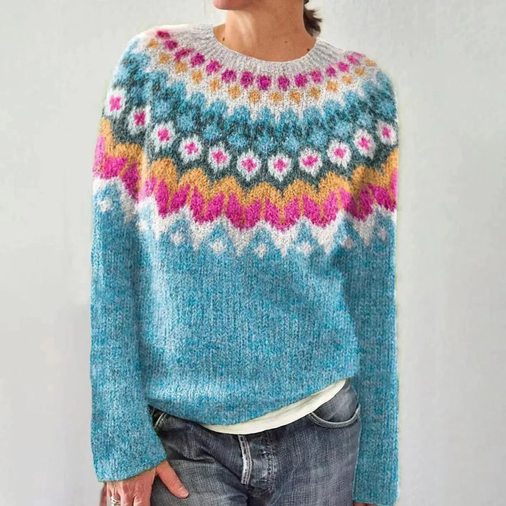 Vintage Patchwork Knit Pullover