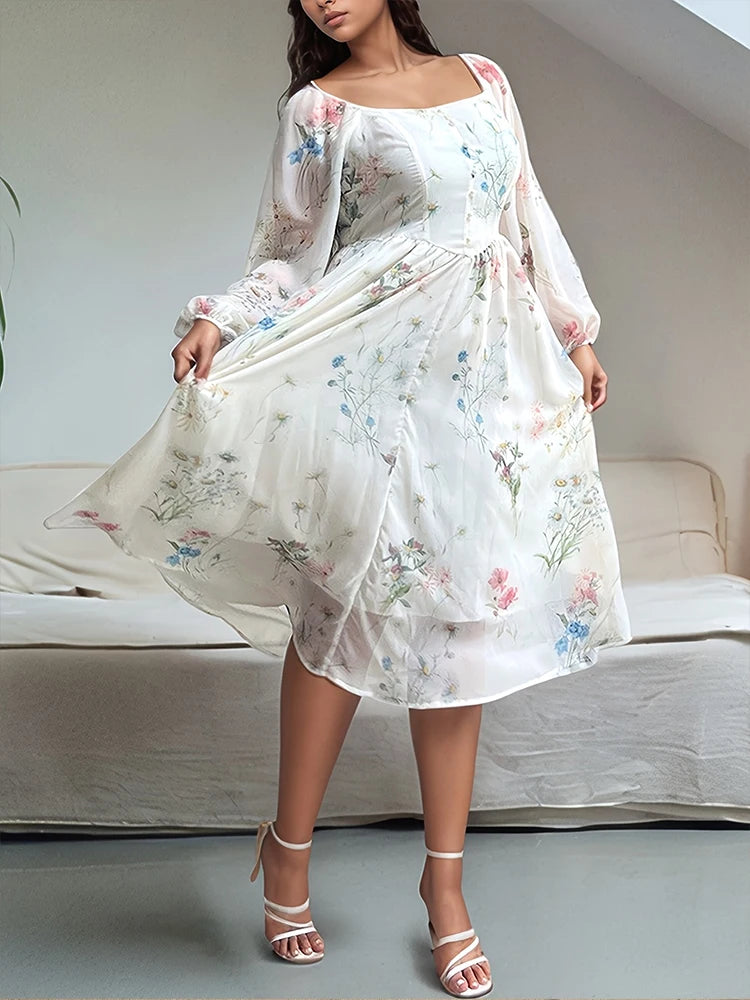 Elegant Floral Midi Dress