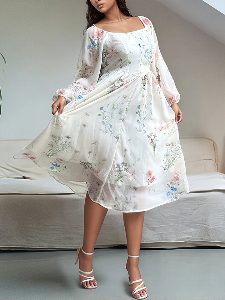 Elegant Floral Midi Dress