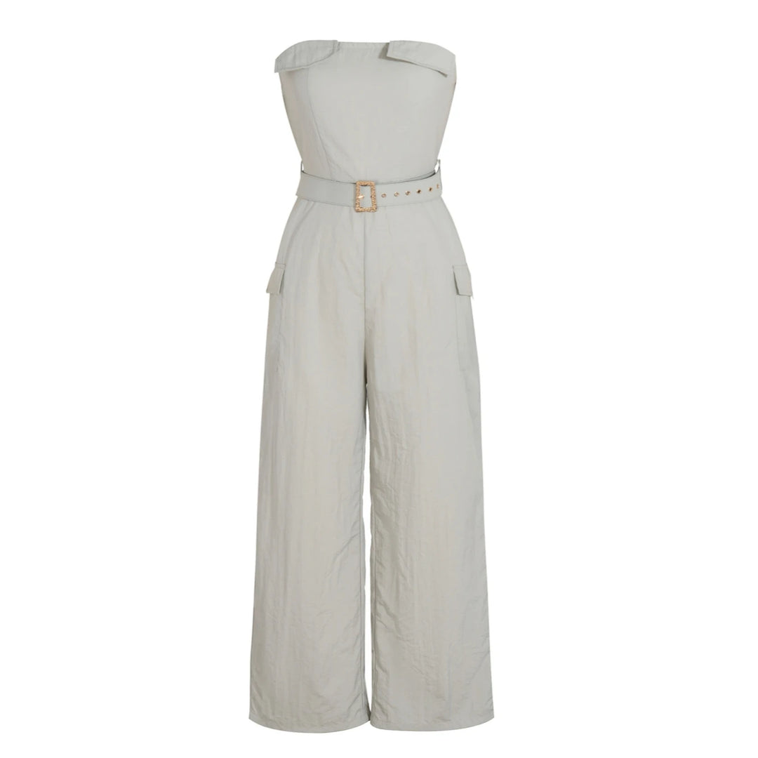 Strapless Linen Wide Leg