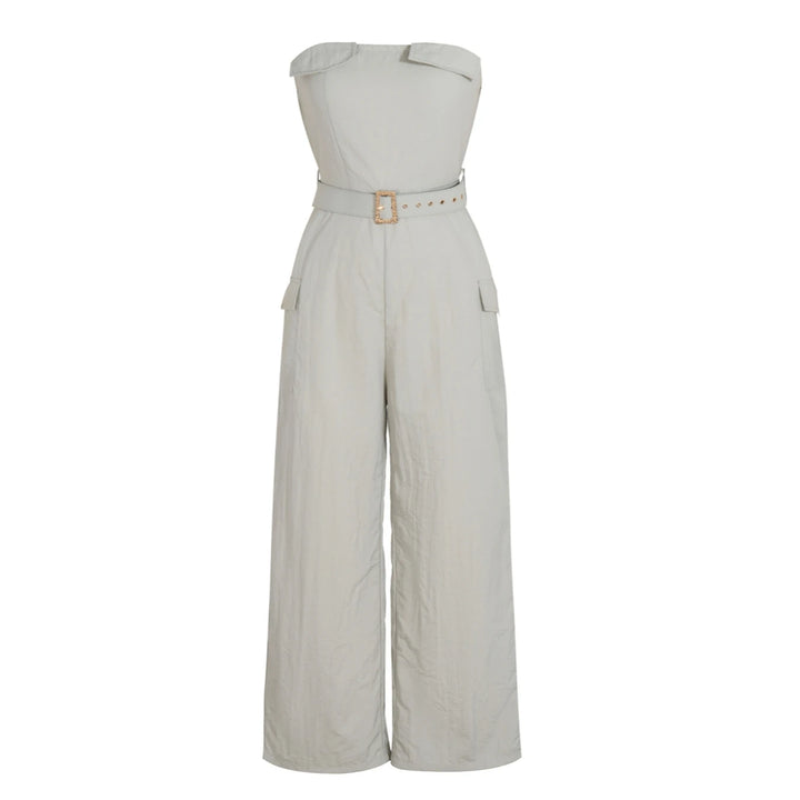 Strapless Linen Wide Leg