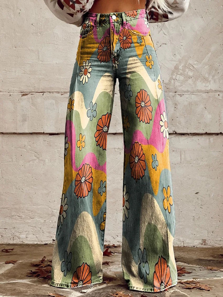 Faux Denim High Waist