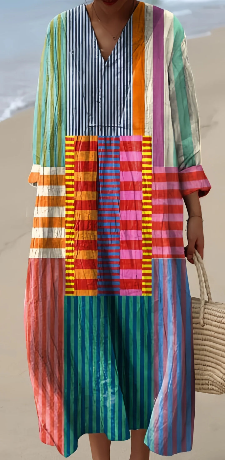 Elegant V-Neck Shirt Dress