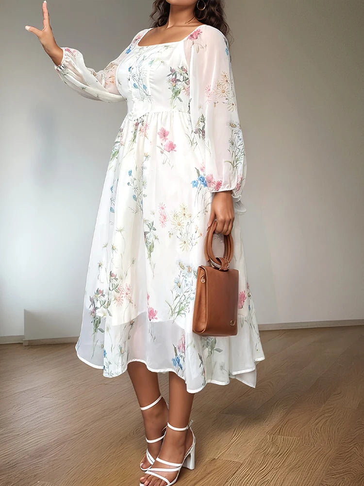 Elegant Floral Midi Dress