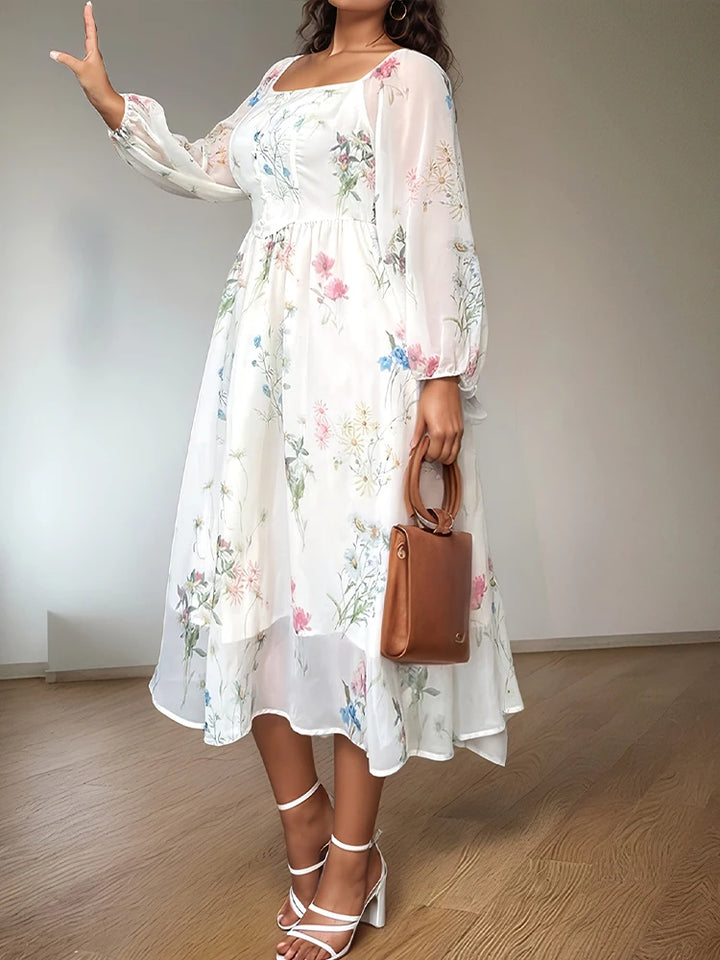 Elegant Floral Midi Dress
