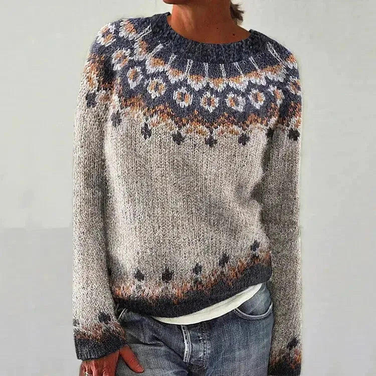 Vintage Patchwork Knit Pullover