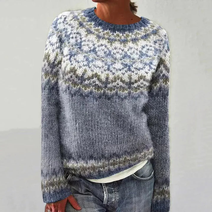 Vintage Patchwork Knit Pullover
