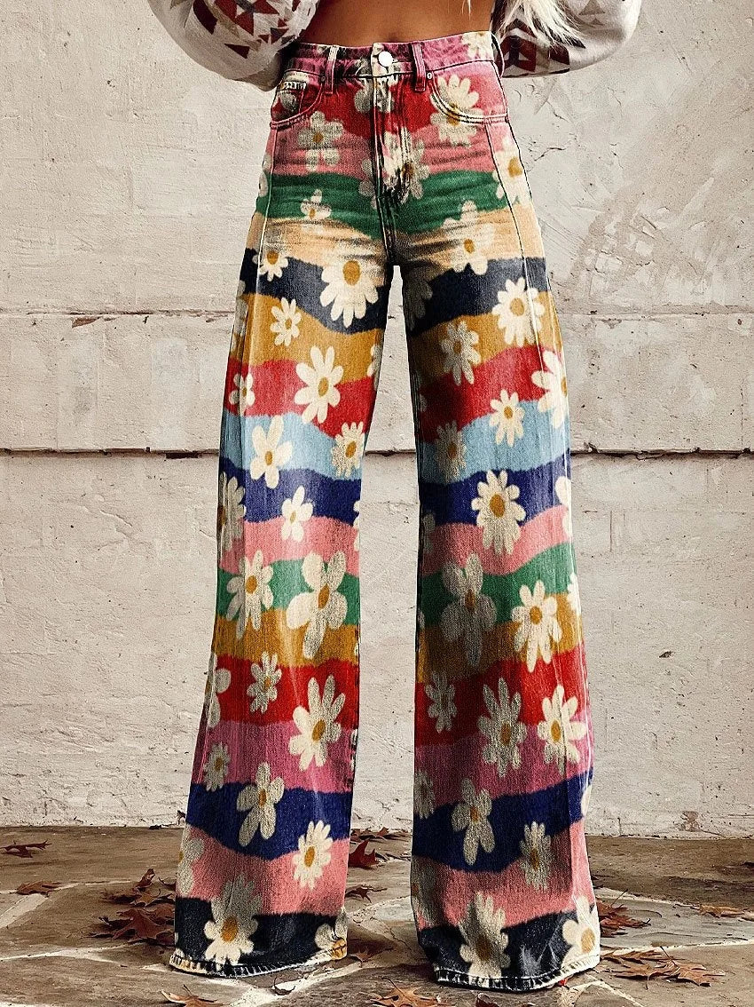 Faux Denim High Waist