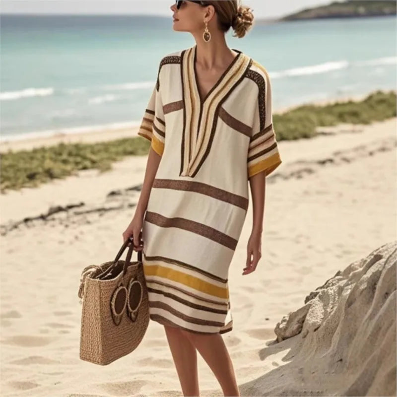 Vintage Stripe Midi Dress