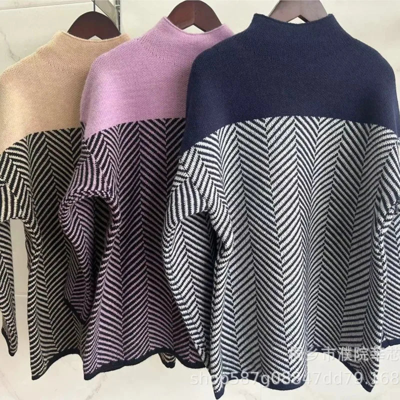 Retro Multi-Color Pullover Sweater