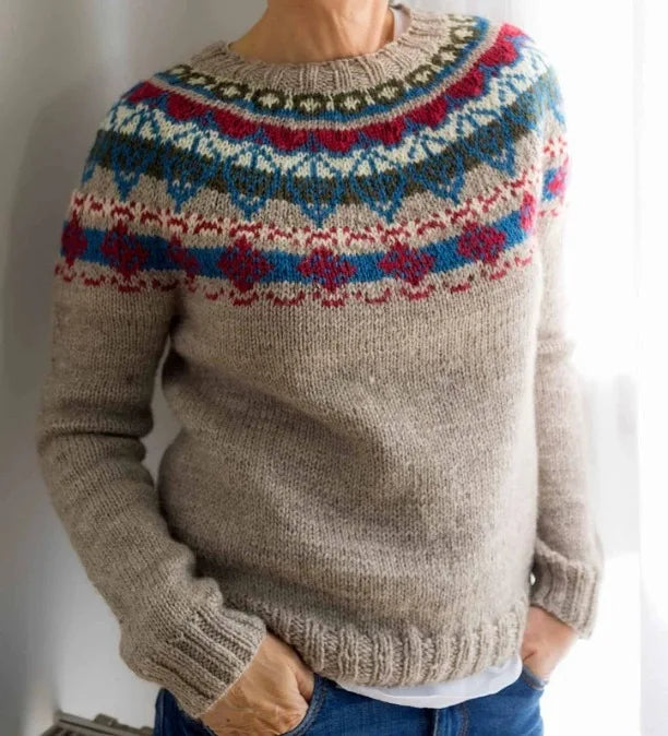 Vintage Patchwork Knit Pullover