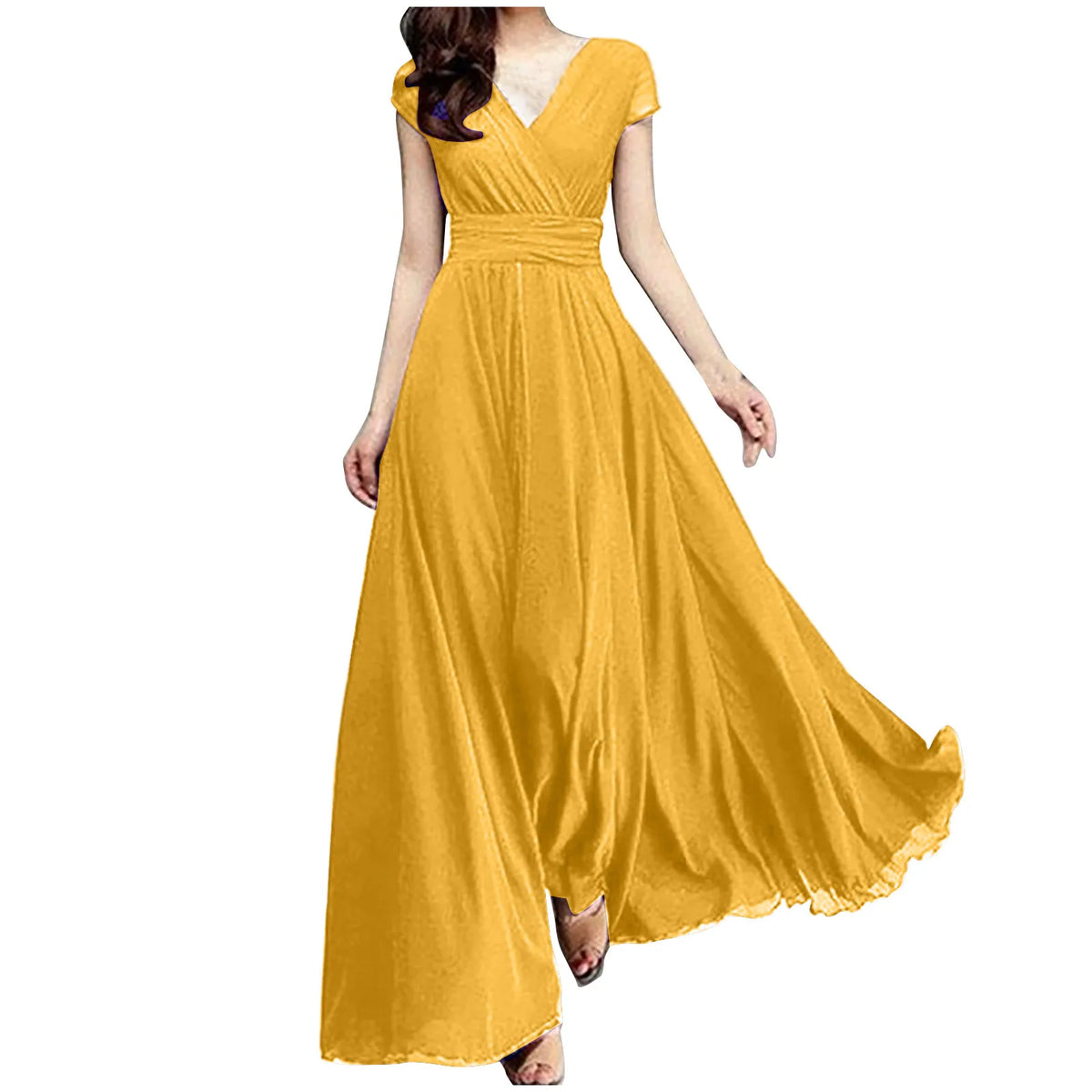 Elegant Chiffon Ruffle Dress