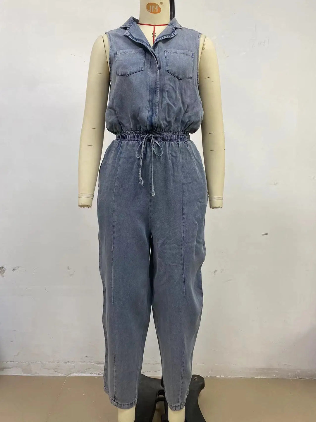 Denim Button Pocket Overalls