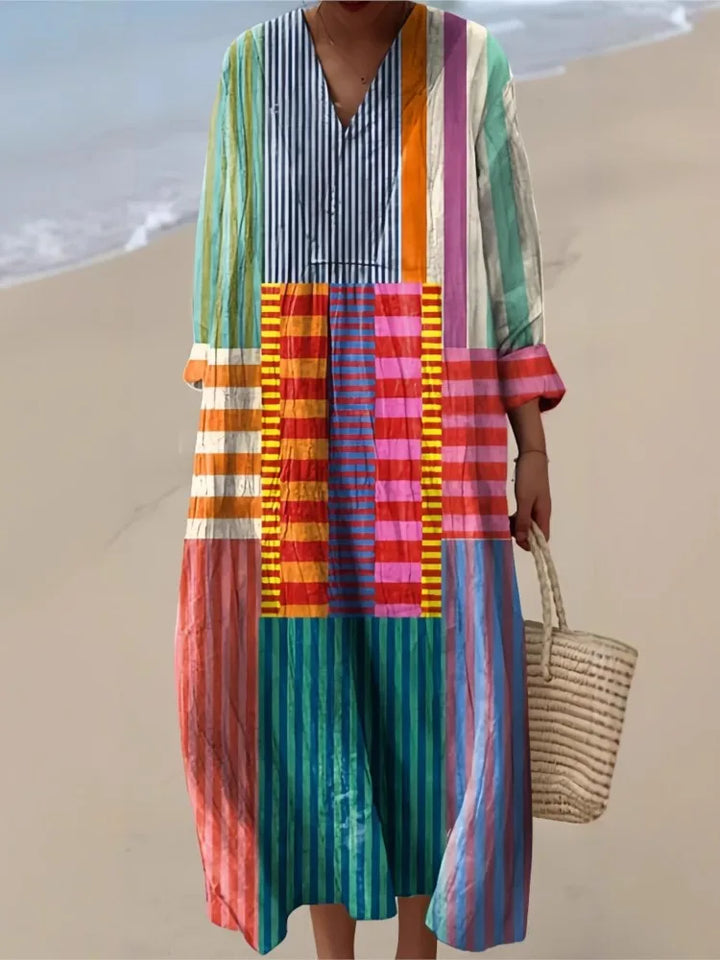 Elegant V-Neck Shirt Dress