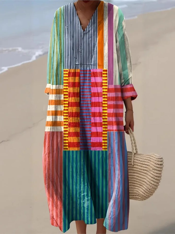 Elegant V-Neck Shirt Dress