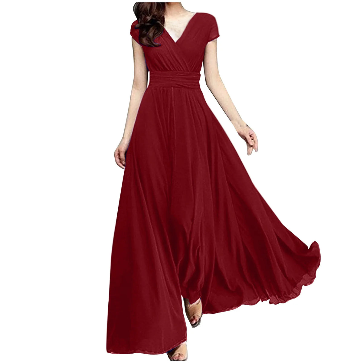 Elegant Chiffon Ruffle Dress