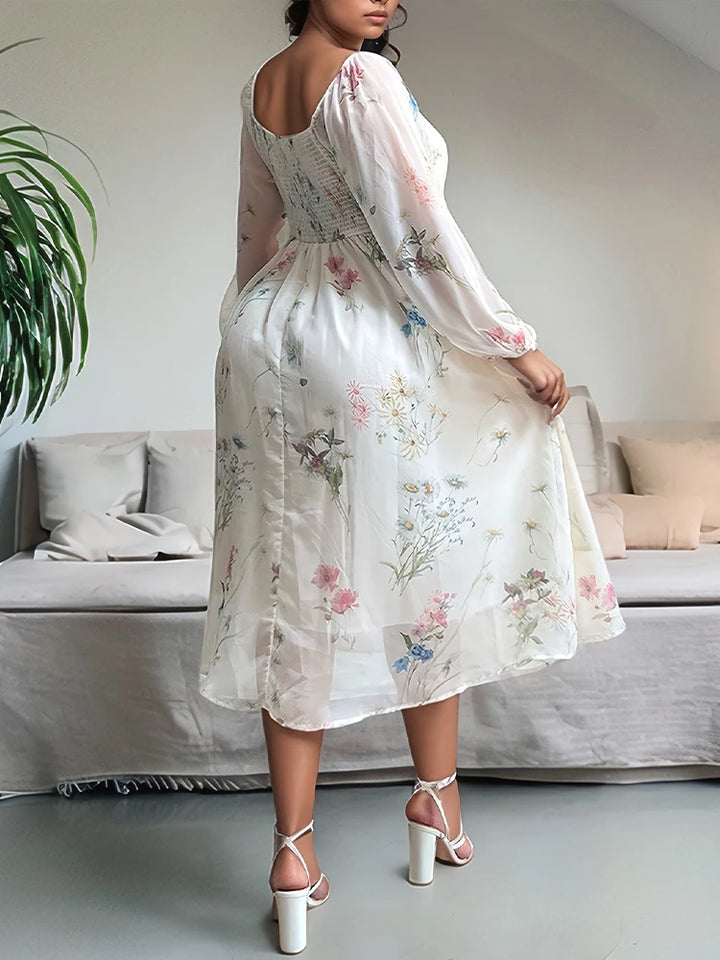 Elegant Floral Midi Dress