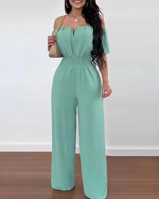 Spring Off Shoulder Jumpsuit