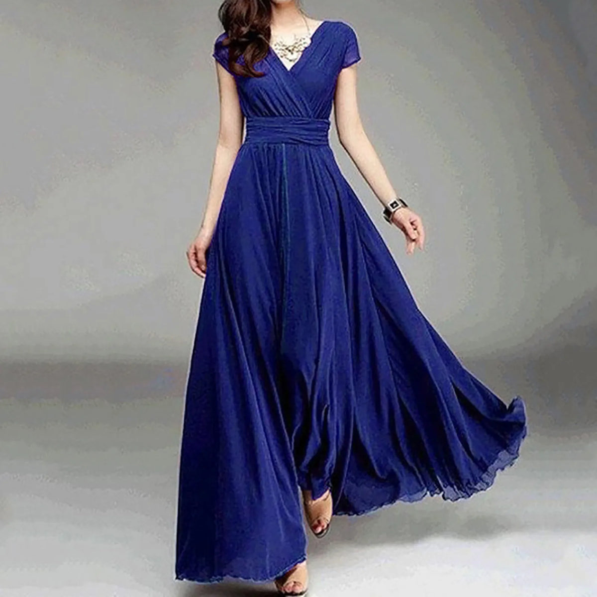 Elegant Chiffon Ruffle Dress