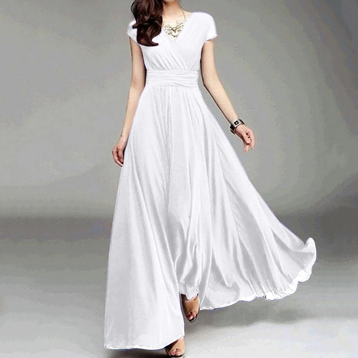 Elegant Chiffon Ruffle Dress