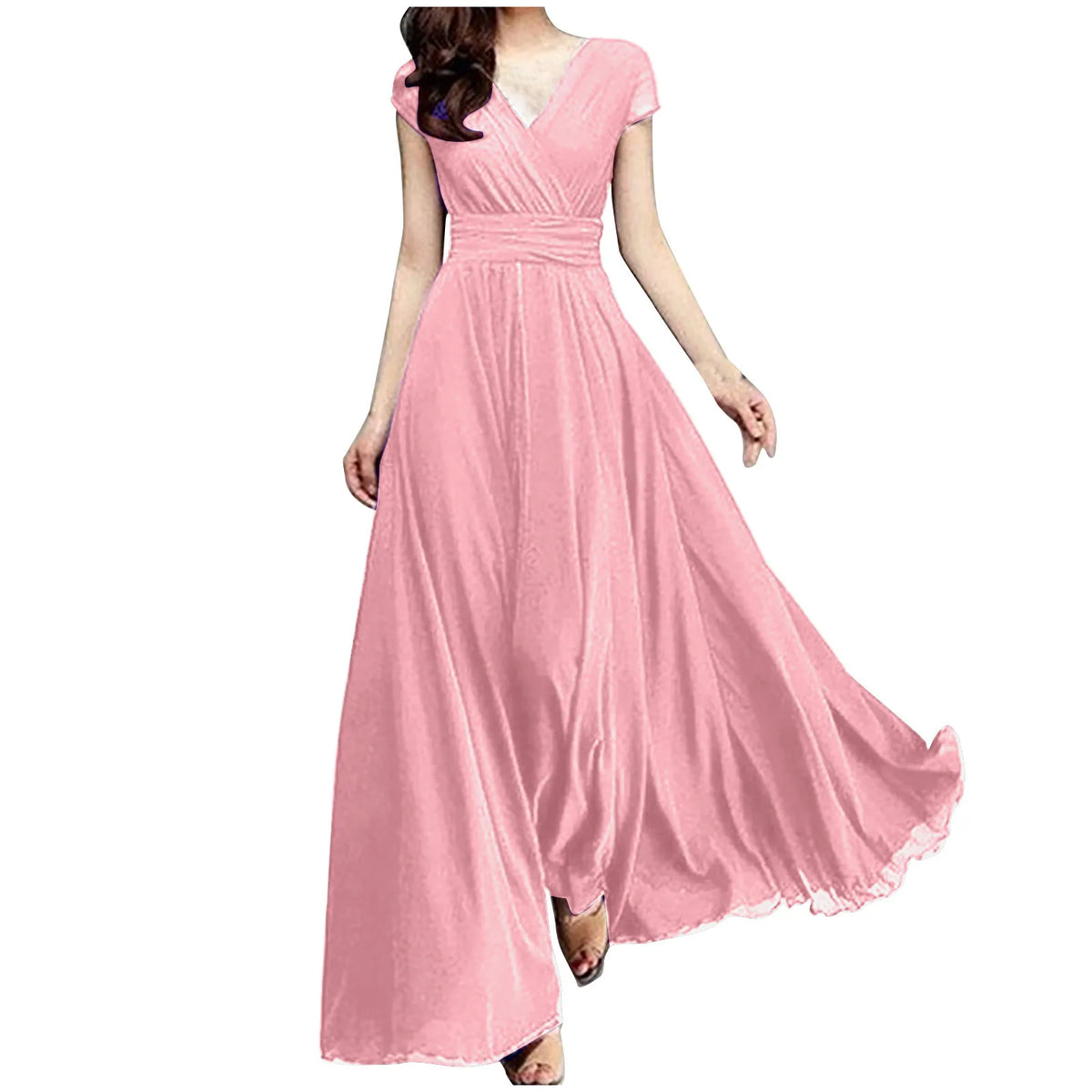 Elegant Chiffon Ruffle Dress