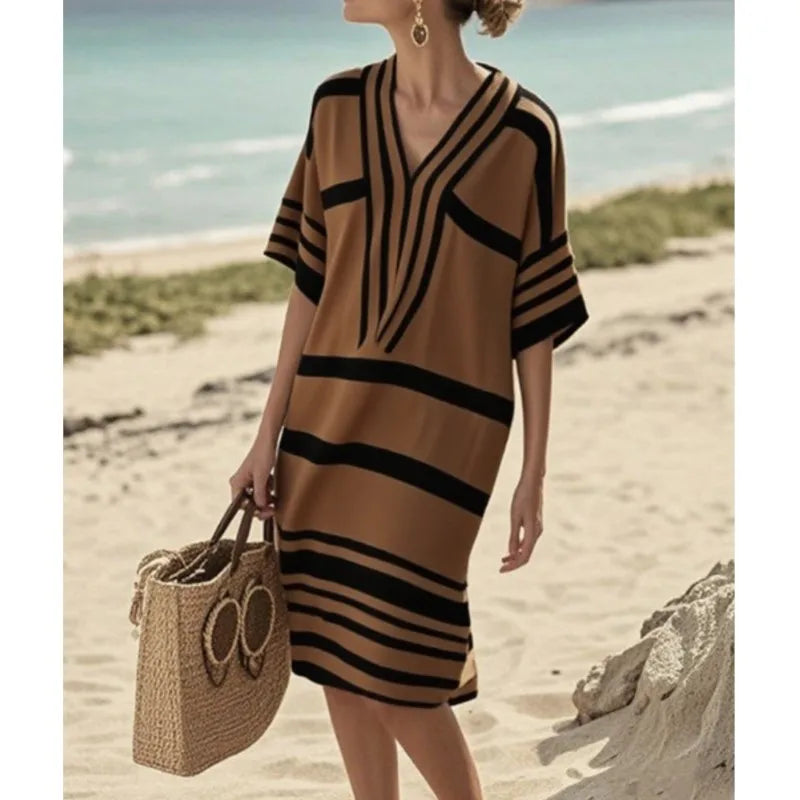 Vintage Stripe Midi Dress