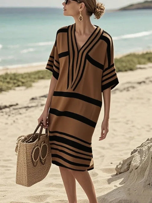 Vintage Stripe Midi Dress