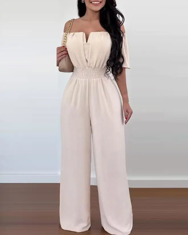 Spring Off Shoulder Jumpsuit