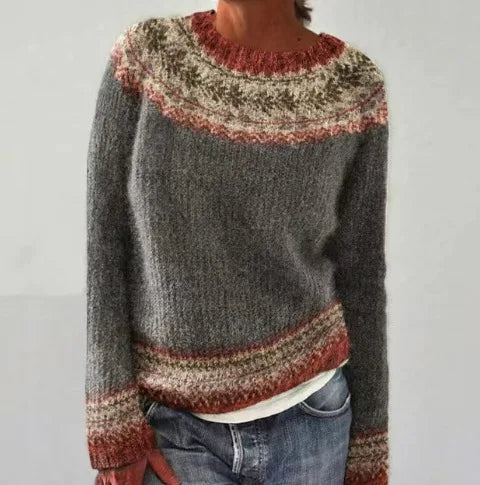 Vintage Patchwork Knit Pullover
