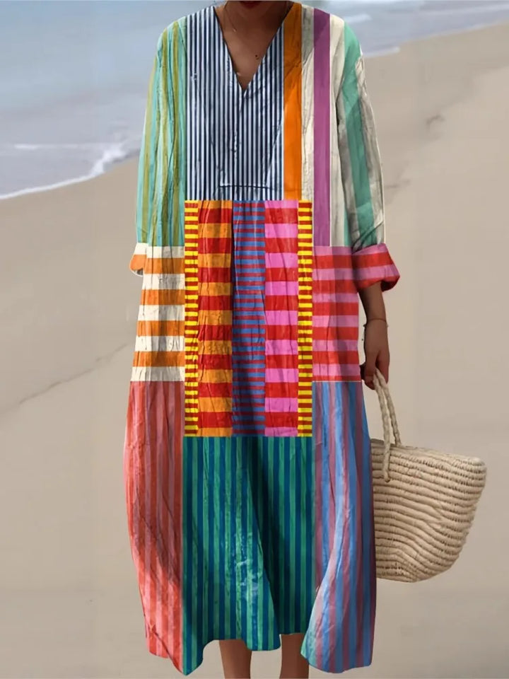 Elegant V-Neck Shirt Dress