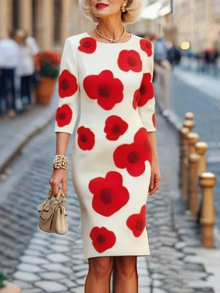 Elegant Floral Bodycon Dress