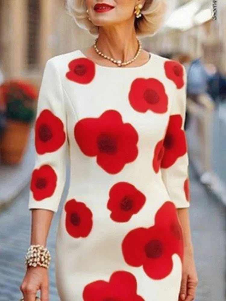 Elegant Floral Bodycon Dress
