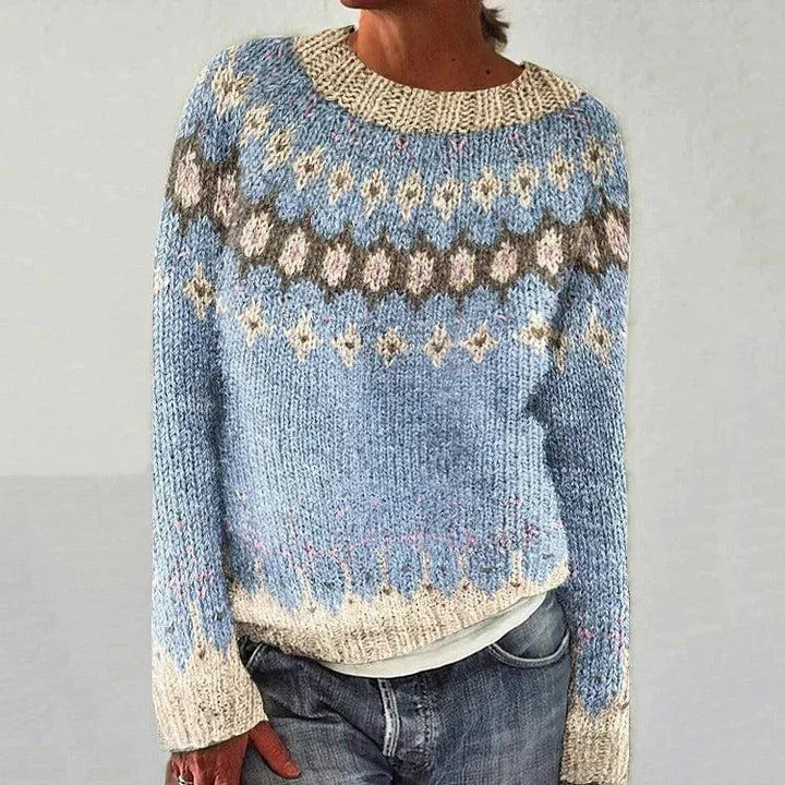 Vintage Patchwork Knit Pullover