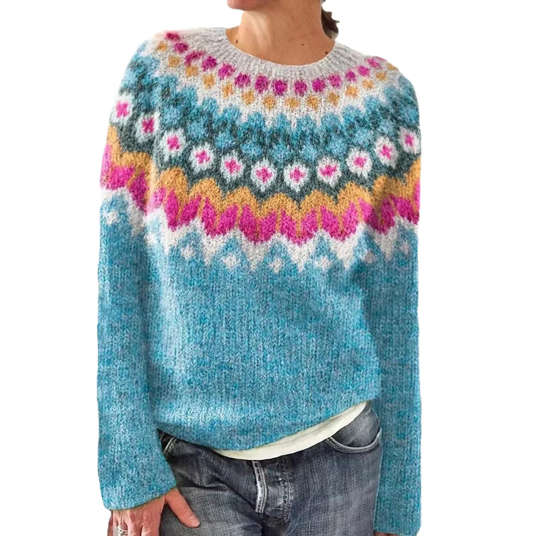 Vintage Patchwork Knit Pullover